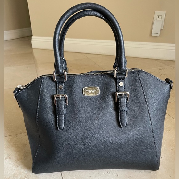 Michael Kors Black silver Hardware HandBag Purse - Picture 1 of 7